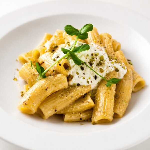 penne burrata et pistache
